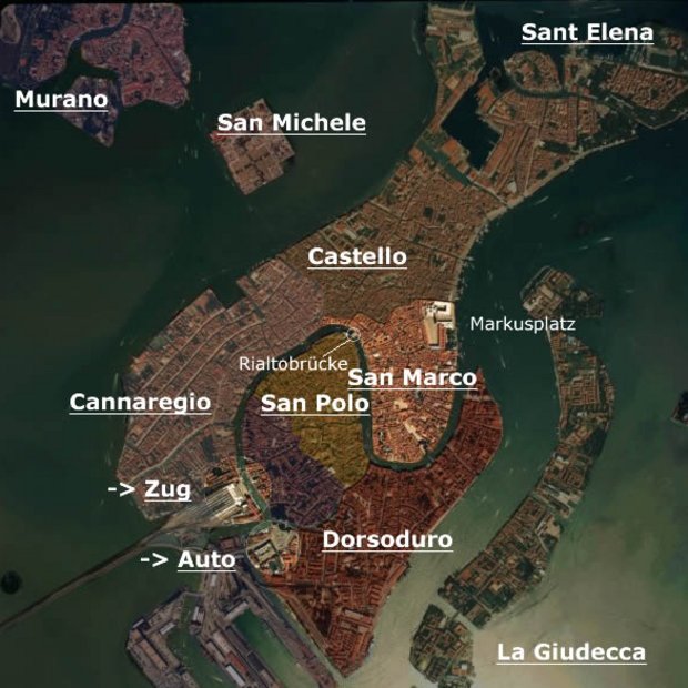 Stadtteile (Sestieri) Venedigs